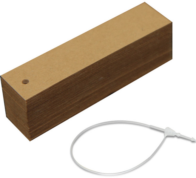 아이엔피 사각무지 라벨택 직 2 x 8cm 400p + 행택고리 1000p 세트, 크라프트(라벨택), 1세트