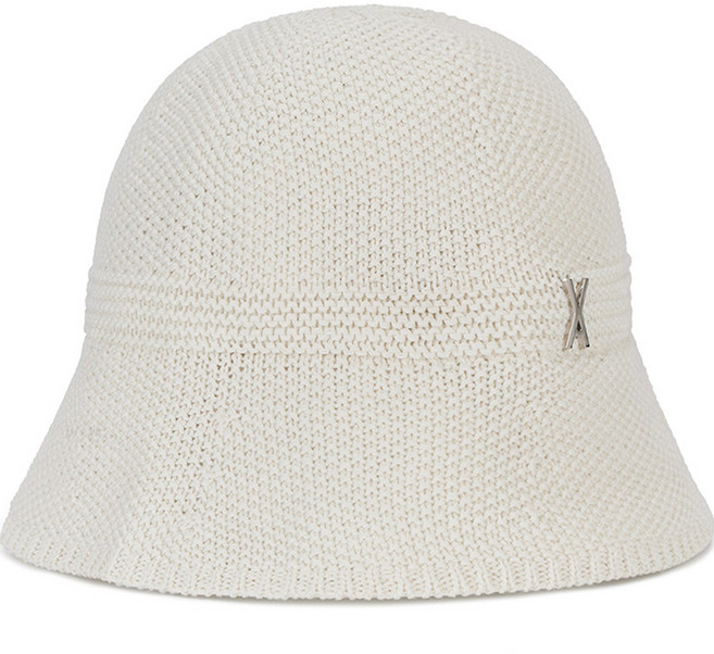 바잘 스터드 로고 썸머 니트 버킷햇