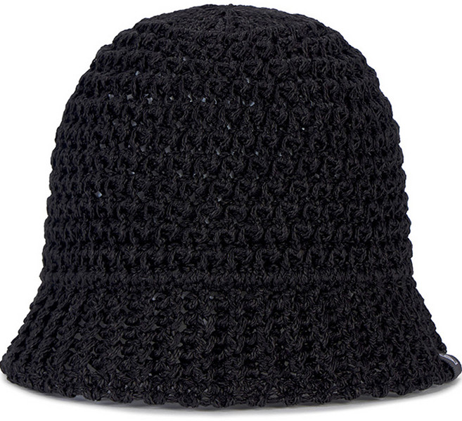 바잘 모노그램 라벨 니트 펀칭 썸머 버킷햇