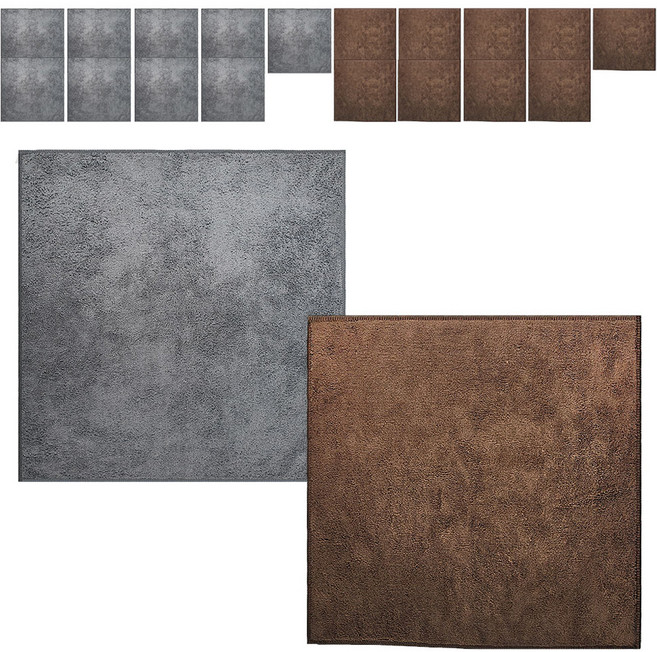 월드크린 극세사 카페 행주 그레이 10p + 다크브라운 10p 세트, 1세트