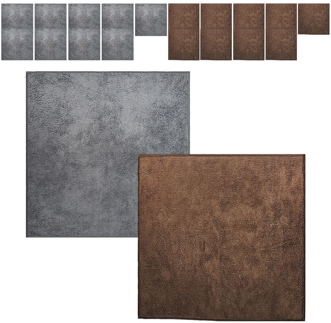 월드크린 극세사 카페 행주 그레이 10p + 다크브라운 10p 세트, 1세트