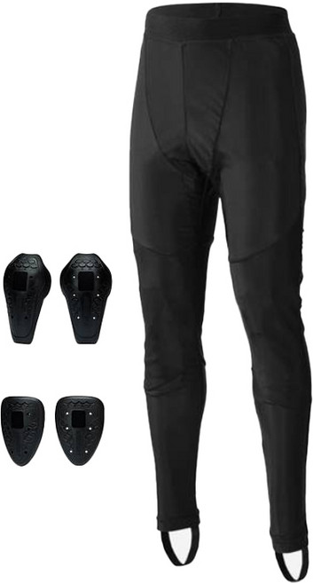 컨쿼 스테포 케블라 바이크 오토바이 바지 + 무릎보호대 2p + 골반보호대 2p 세트, 블랙
