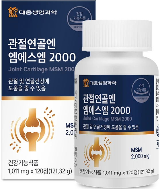 대웅생명과학 관절연골엔 엠에스엠 2000, 120정, 1개 - 쿠팡