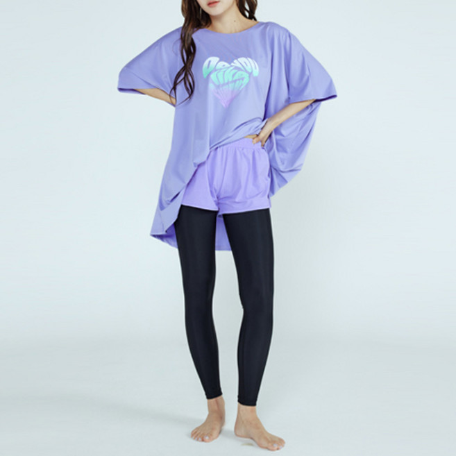 솔레일 여성용 체형커버 보드숏 트임 3부 래쉬가드 팬츠