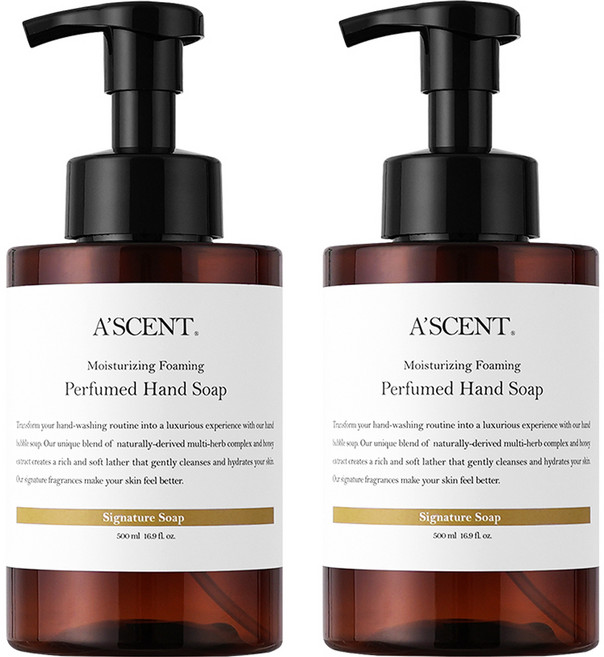 에이센트 퍼퓸드 버블 핸드워시 시그니처솝, 2개, 500ml