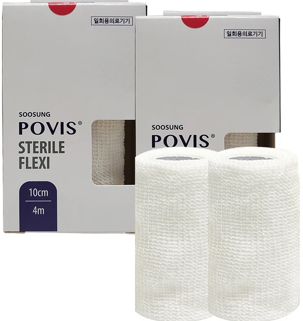 POVIS 수성 스테럴 플렉스 압박용 밴드 10cm x 4m SSF-H4, 1개입, 2개 - 쿠팡