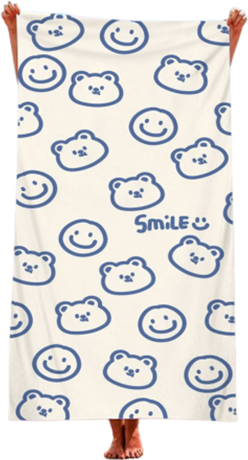 소니오 스마일 마이크로 화이버 비치타월 90 x 180 cm, TYPE07, 1개