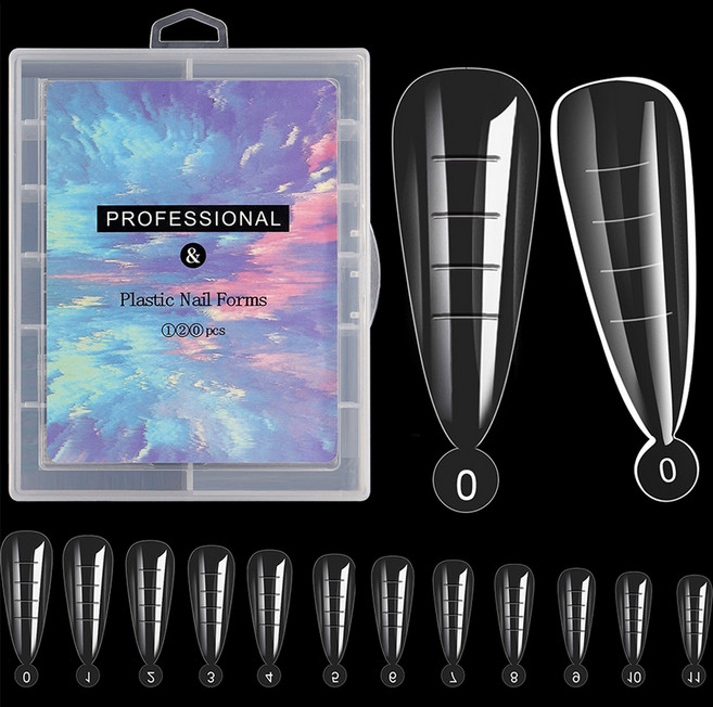 듀얼 네일연장 폼 팁 120p 세트 H타입, 투명, 1개