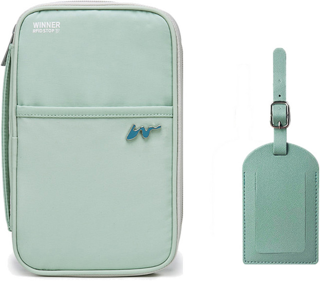 리얼피키 RFID 차단 스마트 여권 파우치 + 네임택 세트