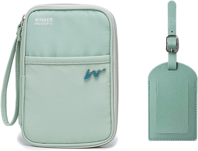 리얼피키 RFID 차단 스마트 여권 파우치 + 네임택 세트