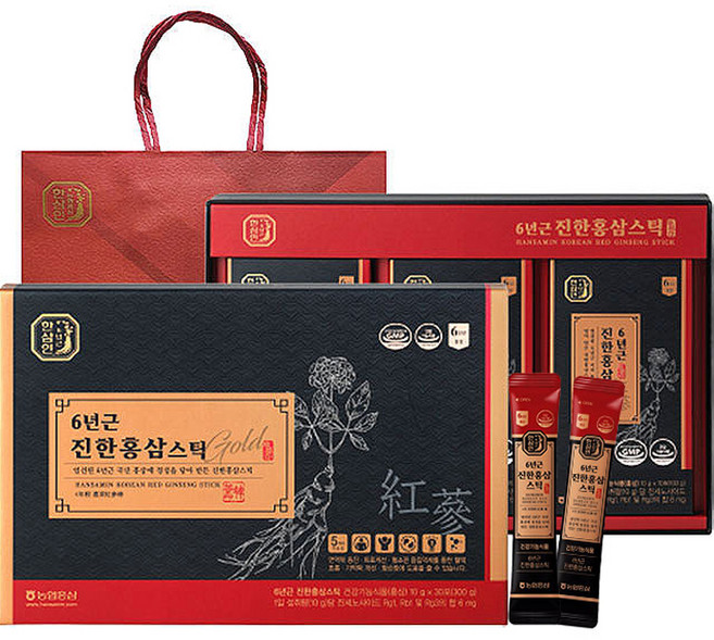 한삼인 6년근 진한 홍삼스틱 + 쇼핑백, 300g, 1세트