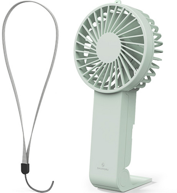 신지모루 휴대용 핸디 선풍기 + 넥스트랩 세트 SHF_MZ01_2000, 민트