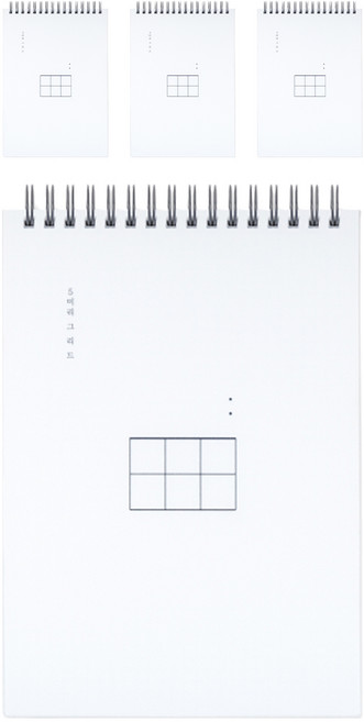 3500 포포심플 A5 PP 상철노트, 5mm 그리드, 4개