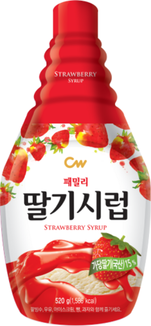 청우식품 패밀리 딸기시럽, 520g, 1개