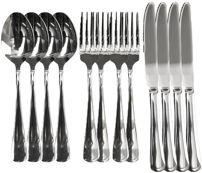 해모 윌리브 국산 스텐 니노 커트러리, 실버, 스푼 4p + 포크 4p + 나이프 4p, 1세트