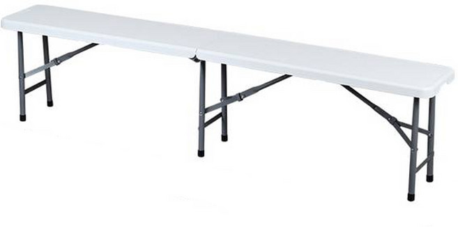 Dori Furniture 吹塑折疊長凳, 白色