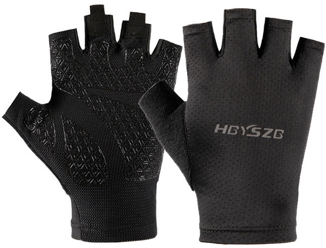 팅올 캠핑 싸이클 아웃도어 소프트 반장갑 양손 세트, 블랙, 1세트