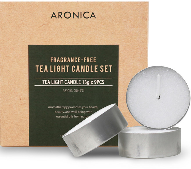 아로니카 티라이트 캔들, 무향, 13g, 9개