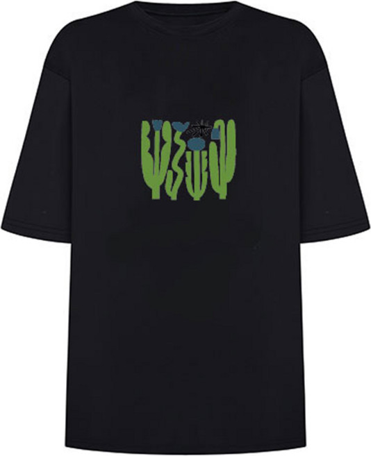 솔레일 여성용 루즈핏 플랜트 래쉬가드 반팔 상의