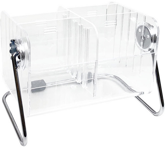 에버하우스 회전식 아크릴 사각 수납 선반, 투명, 1개
