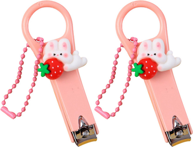 귀여운 딸기 토끼 손톱깎이 + 구슬체인 세트, 상큼한 딸기 토끼(손톱깎이), 2세트