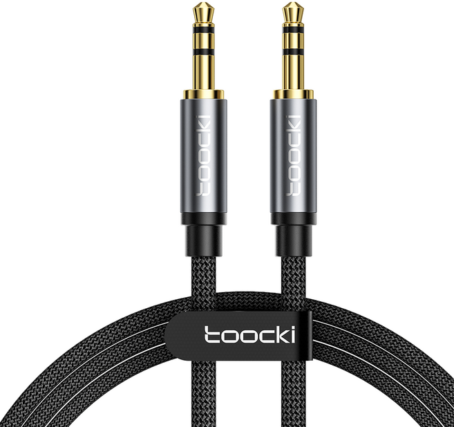 Toocki 투키 스테레오 3.5mm AUX 오디오 케이블, TYPX1-MDC0G(3M), 그레이, 1개