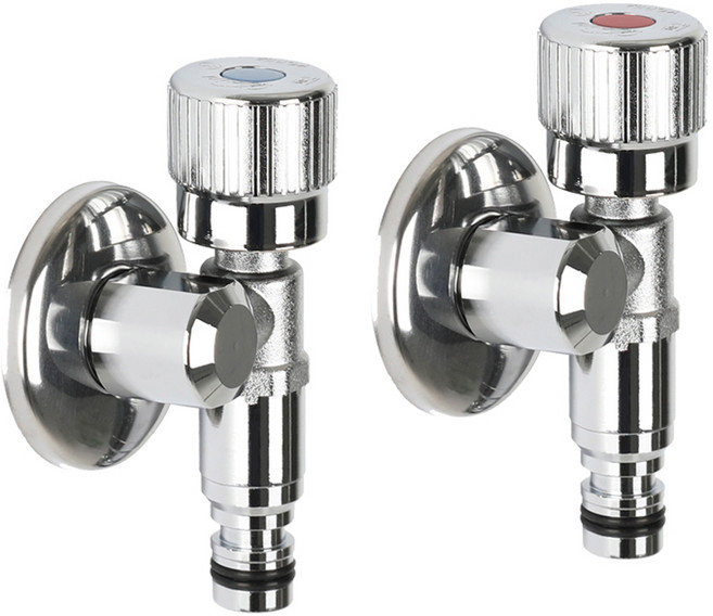 두진 바스 초슬림 세탁기 수도꼭지 온수 + 냉수 금속 커플링 세트 DF70M, 1개