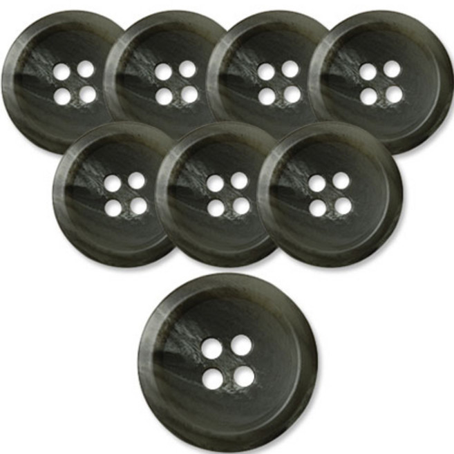 고급 무광 코트 가디건 단추 18mm, 카키각시봉, 8개