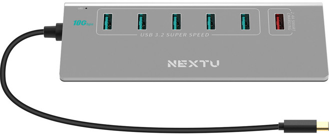 넥스트유 USB3.2 GEN2 C타입 8포트 충전 겸용 허브 NEXT-336G2-10G, 혼합색상, 1개