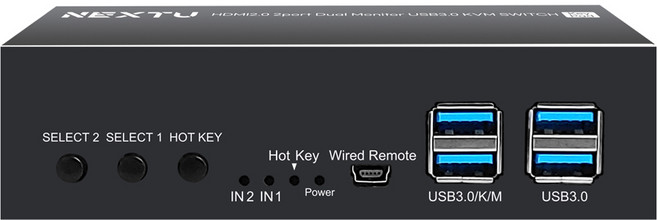 넥스트유 4K HDMI 2.0 2포트 듀얼모니터 KVM 스위치, NEXT-8903KVM-DUAL, 1개