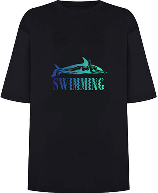 솔레일 여성용 스위밍 루즈핏 반팔 래쉬가드 상의