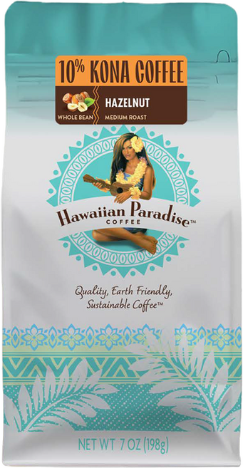 하와이안파라다이스커피 코나 헤이즐넛 향 홀빈 커피, 198g, 1개, 홀빈(분쇄안함)