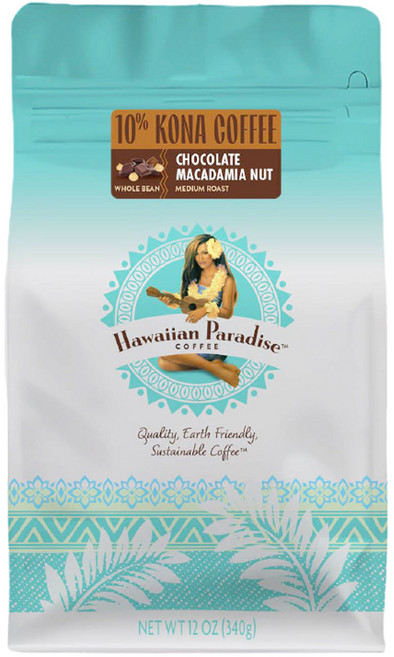 하와이안파라다이스커피 코나 초콜렛 마카다미아 원두, 홀빈(분쇄안함), 340g, 1개