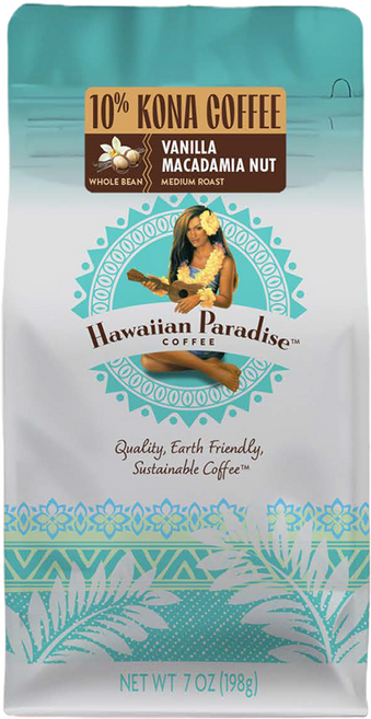 하와이안파라다이스커피 하와이 코나 바닐라 마카다미아 커피원두, 홀빈(분쇄안함), 198g, 1개