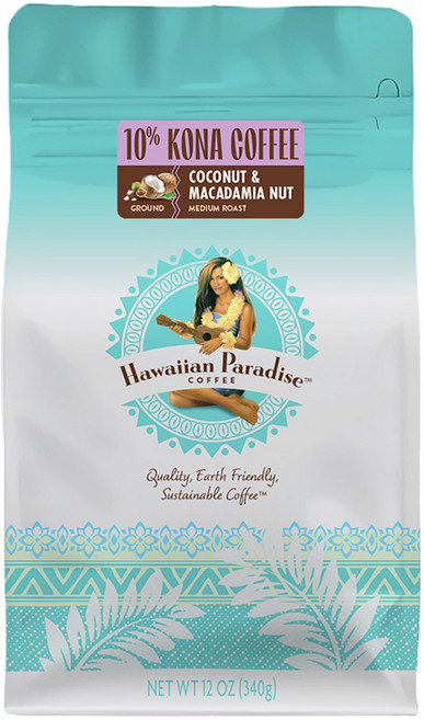 하와이안파라다이스커피 하와이 코나 코코넛 마카다미아 분쇄 커피, 340g, 1개, 핸드드립(중간)