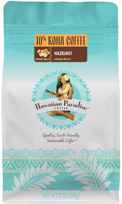하와이안파라다이스커피 하와이 코나 헤이즐넛 커피, 340g, 1개, 홀빈(분쇄안함)