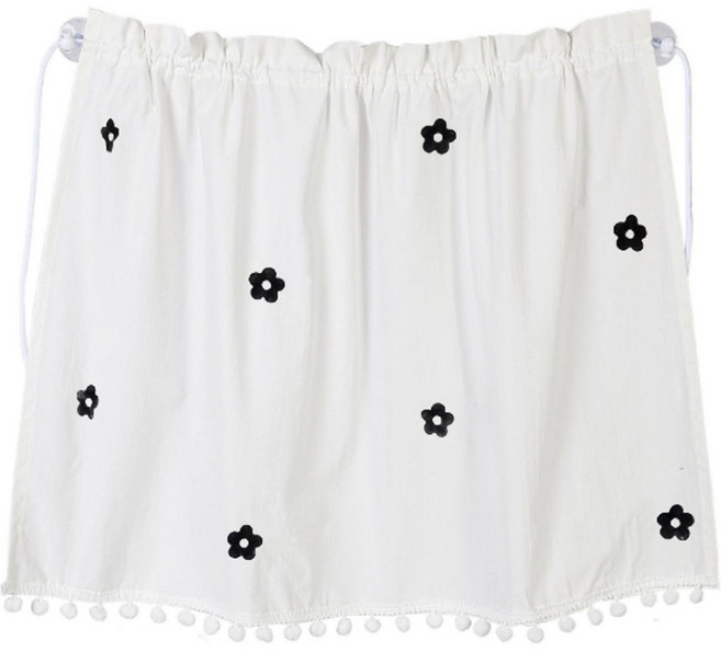 지앤와이 큐티자수 폼폼 햇빛가리개, 검은꽃, 1개