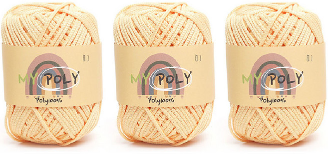삼남뜨개실 마이폴리 뜨개실 120g, 11 망고, 3개