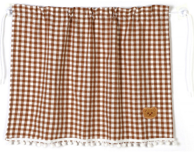 지앤와이 체크베어 흡착 차량 햇빛가리개, 브라운, 1개