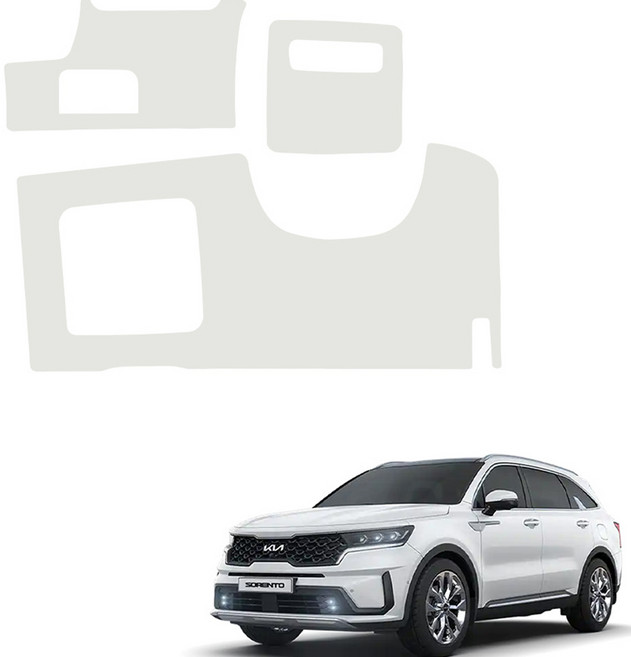 메이튼 순정 컬러 가죽 핸들하단 스크래치 커버, 기아 쏘렌토 MQ4, 라이트그레이