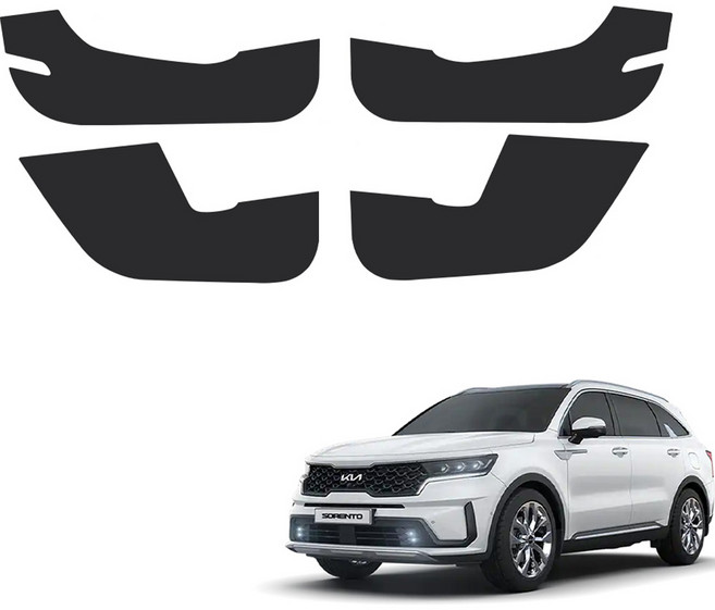 메이튼 스크래치 순정 컬러 가죽 도어커버 SC, 기아 쏘렌토 MQ4, 블랙