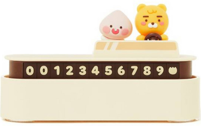 카카오프렌즈 라이언 앤 어피치 차량용 주차번호판 8809814926290, 아이보리, 1개