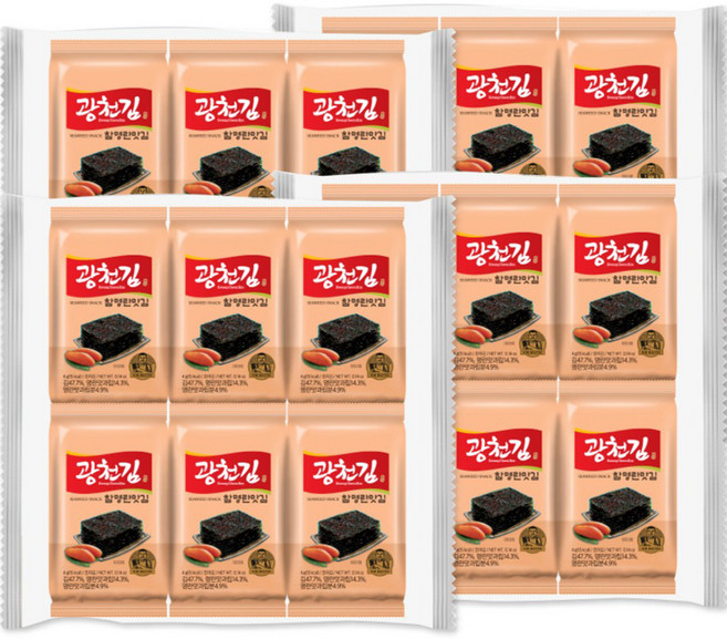 광천김 참 명란맛 도시락김, 4g, 64개