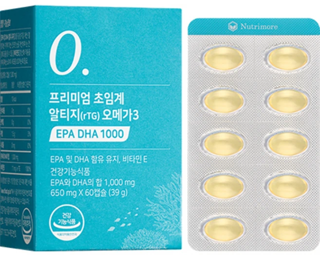 뉴트리모어 프리미엄 초임계 알티지 오메가3 EPA DHA 1000, 60정, 1개 - 쿠팡