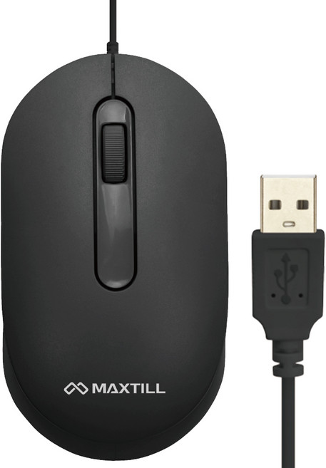 맥스틸 USB 저소음 유선 마우스 MO-M303U, MO-303U, 블랙
