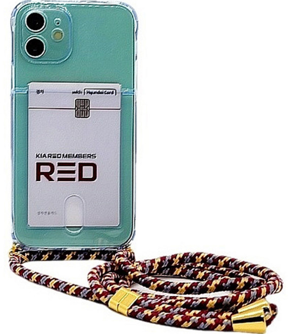 워너프 목걸이 스트랩 카드 투명 휴대폰 케이스