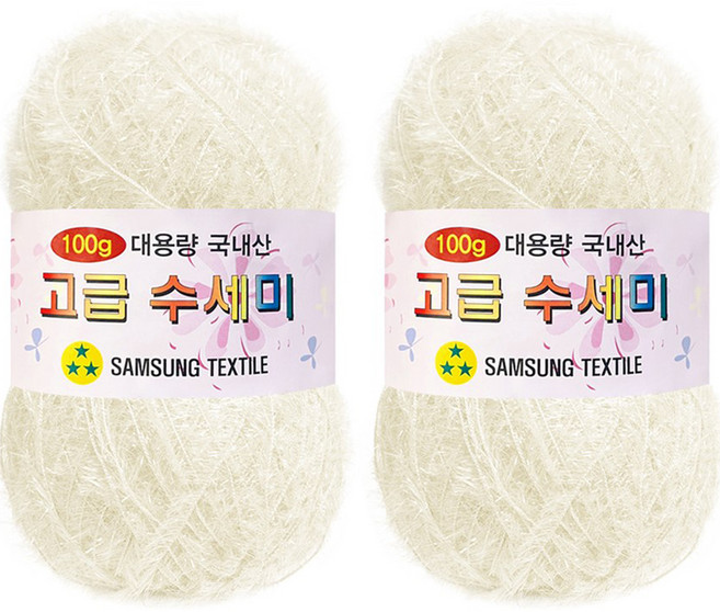 yarna 대용량 고급 수세미 뜨개실 100g, 156백아이보리, 2개