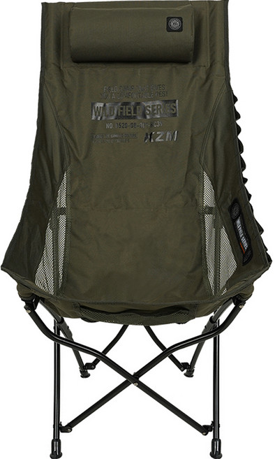 카즈미 필드 트레커 캠핑 체어 하이, 올리브 카키, 1개