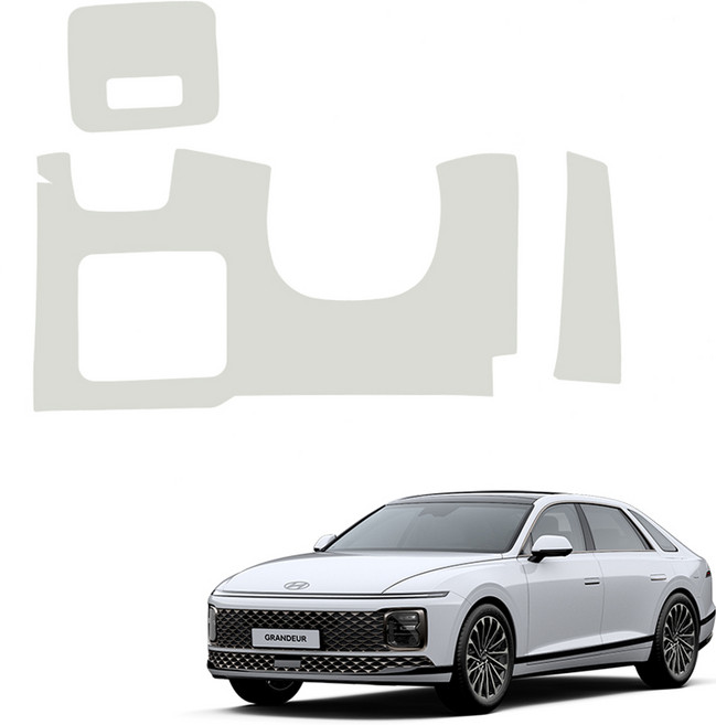 메이튼 순정 컬러 가죽 핸들하단 스크래치 커버, 현대 그랜저 GN7, 라이트그레이