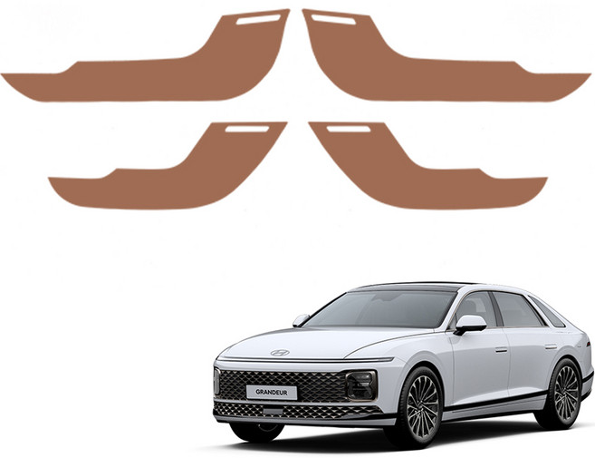 메이튼 순정 가죽 스크래치 도어커버, 현대 그랜저 GN7, 인디고브라운